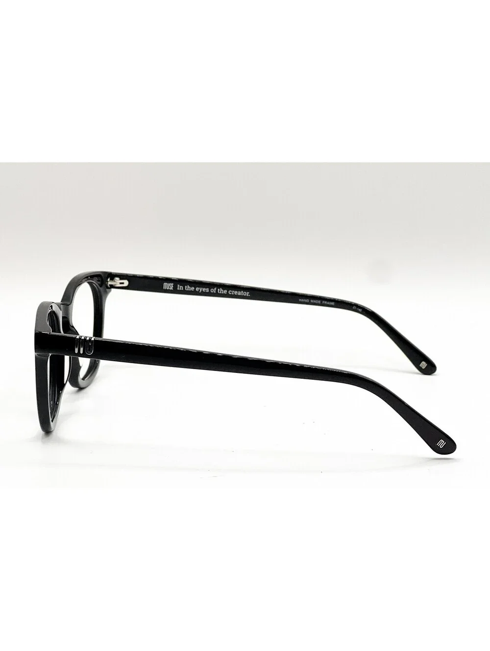 Muse 35-002463 Shiny Black Round Authentic Eyeglass Frames 49-23-145